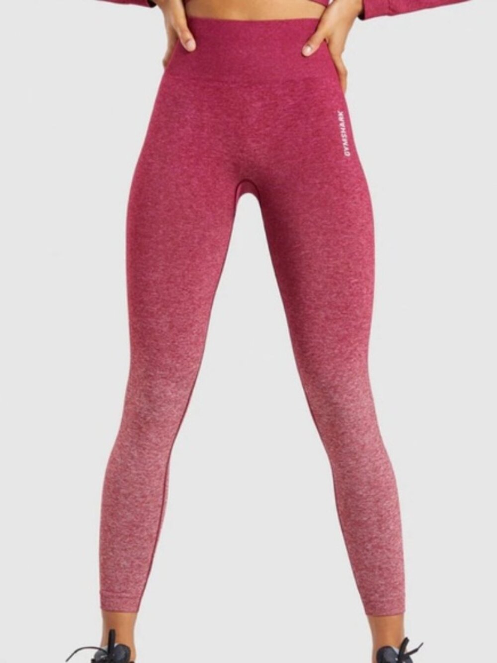 Gymshark Adapt Ombre Seamless Leggings Dark Burgundy Marl/Burgundy In Size S NWT